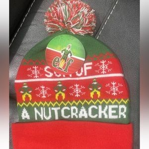 Son of a nutcracker Buddy the elf beanie.